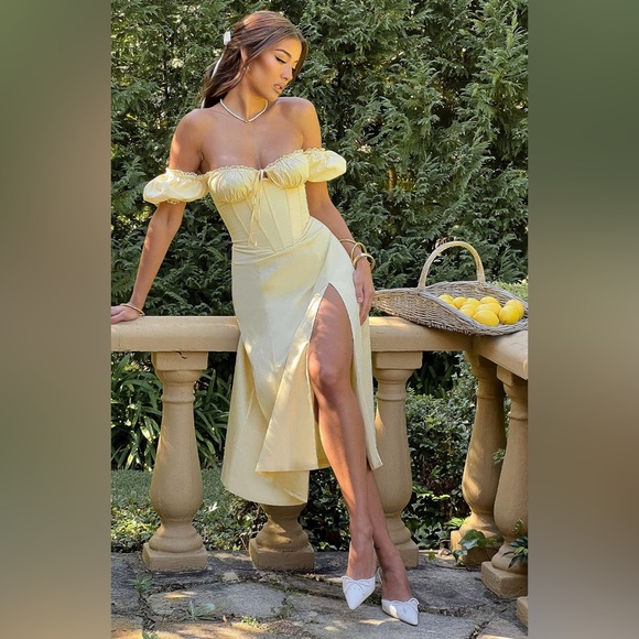 NWT BABYBOO YELLOW MIDI DRESS - Picture 5 of 10